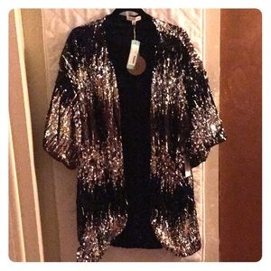 NWT Honey Punch sequin kimono